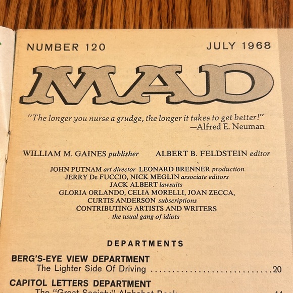 July ‘68 MAD Magazine #120 Alfred E Neuman Parody - Picture 6 of 14